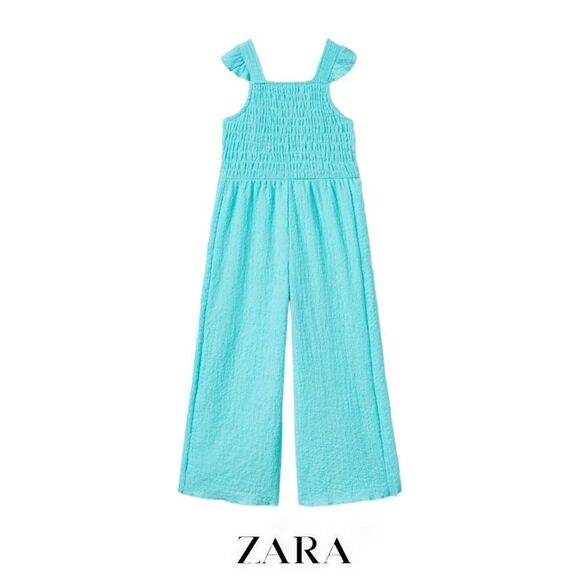 Zara Other - ZARA Kids | Turquoise | RUFFLED TEXTURED JUMPSUIT